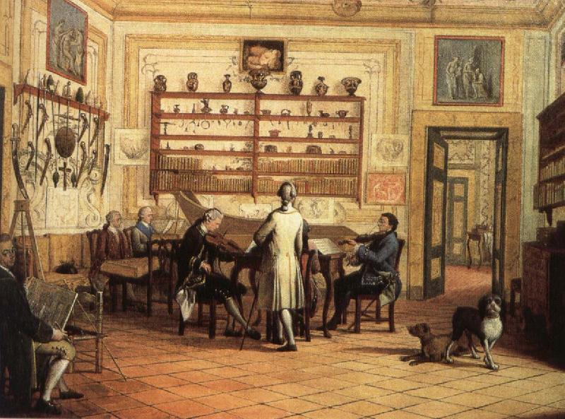 hans werer henze The mid-18th century a group of musicians take part in the main Chamber of Commerce fortrose apartment in Naples, Italy China oil painting art